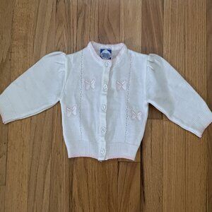 Carriage Boutiques Infant Girls Sweater Pink Bows Size 3-6 Months